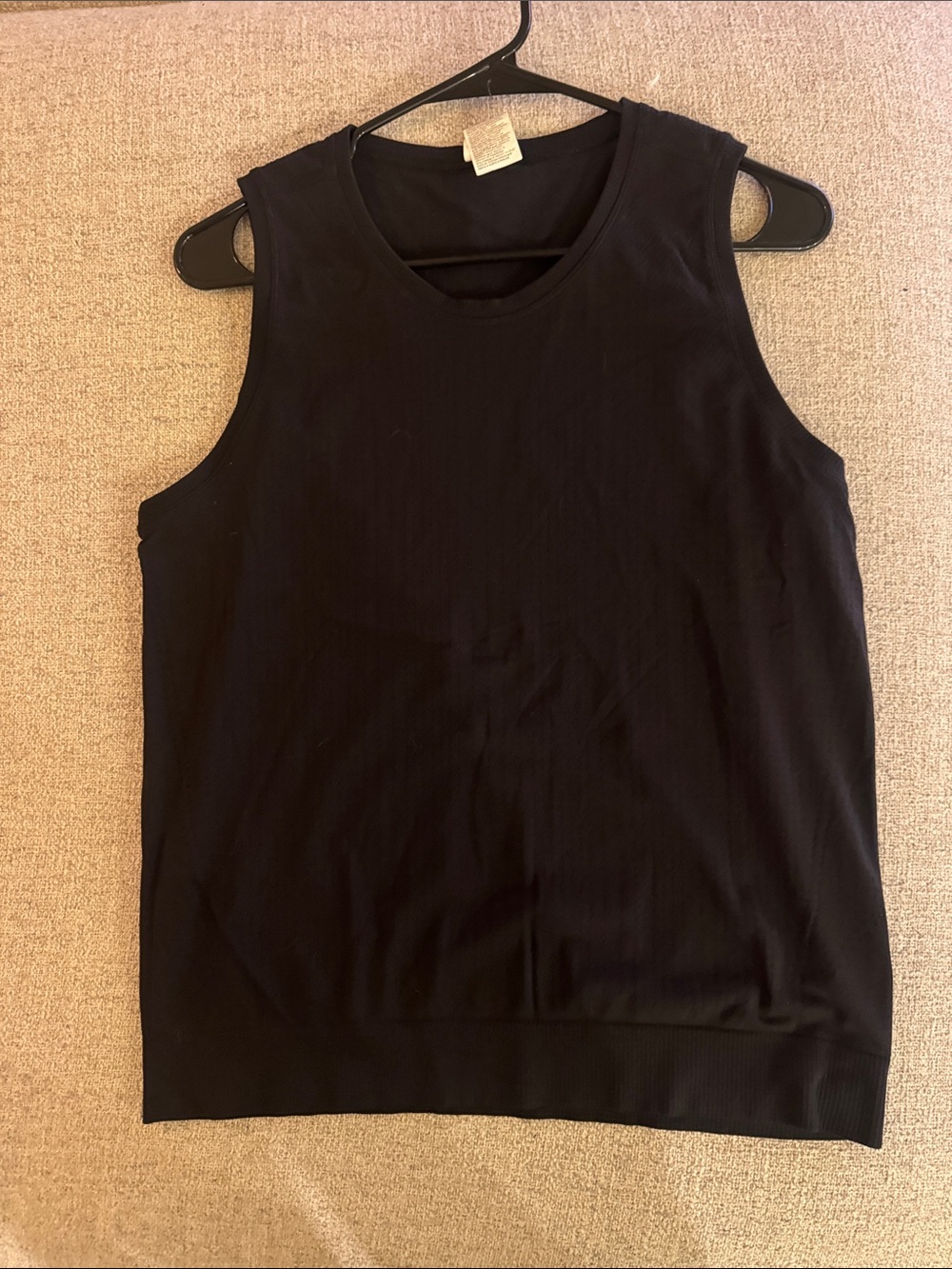 Athleta Black Sleeveless Ribbed Knit Tank
